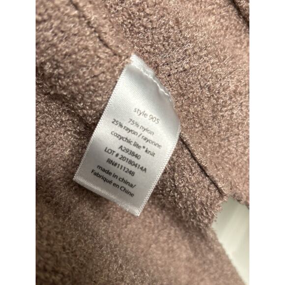 Barefoot Dreams Resort Cardi Hooded brown Knit Sweater CozyChic Lite Sz MED - Picture 6 of 10